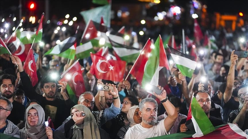  راه‌پیمایی بزرگ حمایت از غزه در استانبول