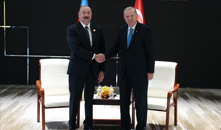 دیدار اردوغان و علی‌اف در تیانجین