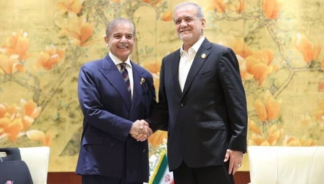  دیدار رئيس جمهور ایران با نخست وزیر پاکستان در تیانجین