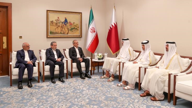  دیدار رئیس‌جمهور ایران با امیر قطر 