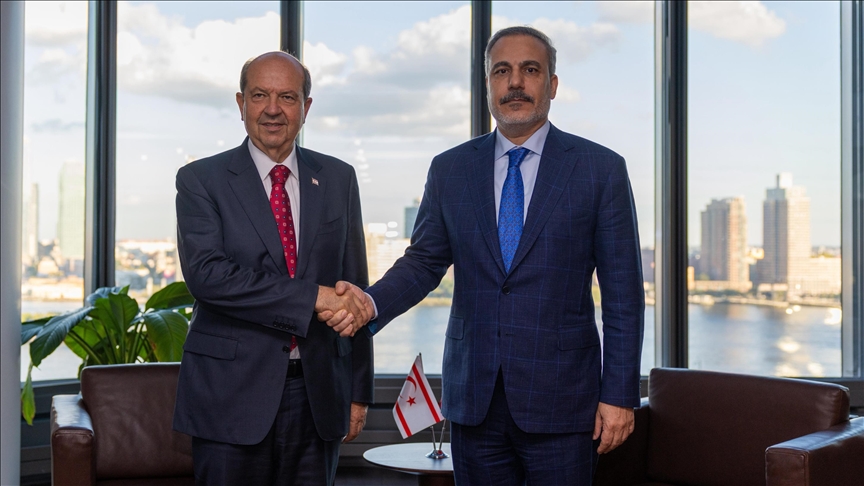  دیدار وزیر خارجه ترکیه با رئیس‌جمهور جمهوری ترک قبرس شمالی در نیویورک